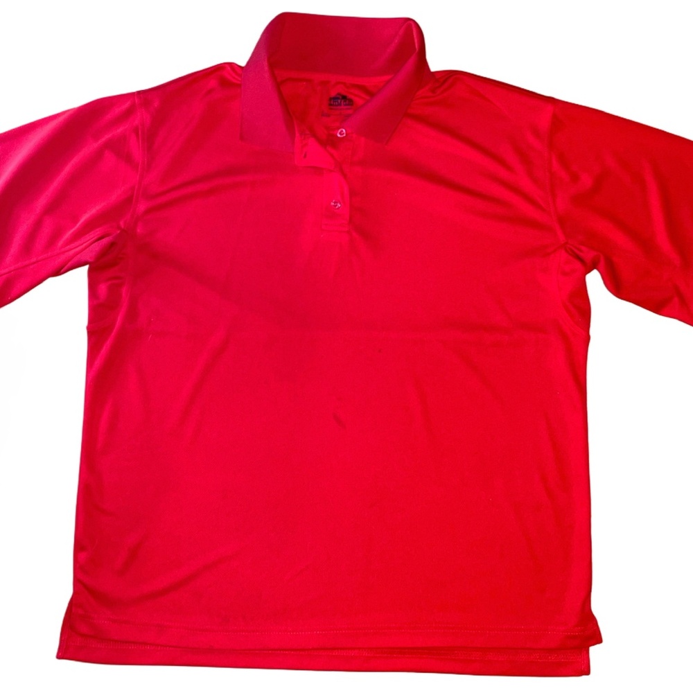 Old Mill Red Button Polo Mens Size L 100% Polyester